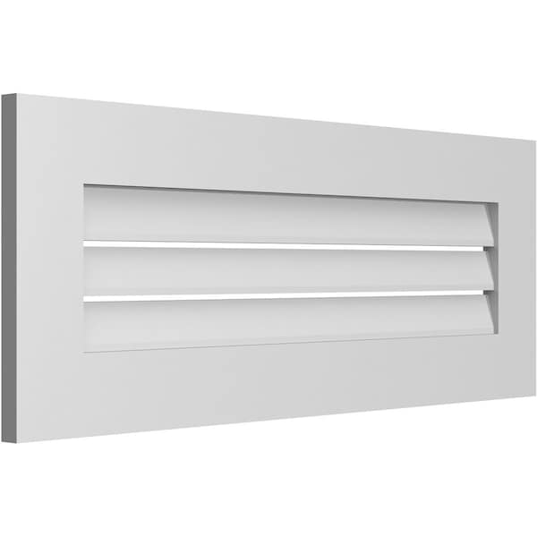 Vertical Surface Mount PVC Gable Vent: Functional, W/ 3-1/2W X 1P Standard Frame, 36W X 14H